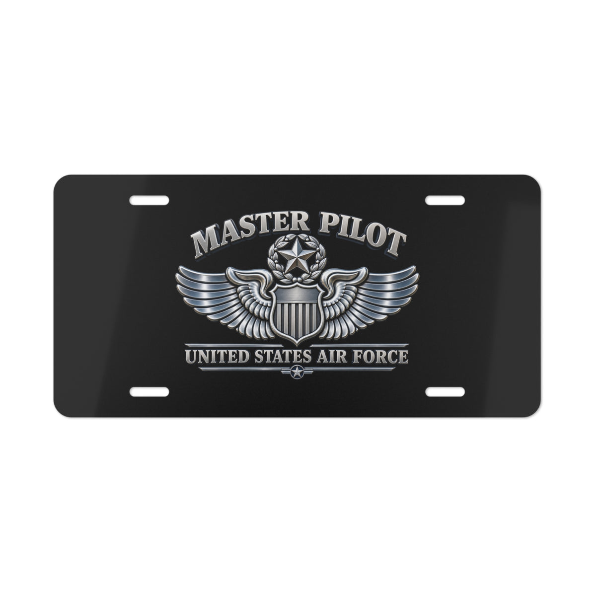 License Plate - USAF - Master Pilot Badge - United States Air Force - 3D - Enhanced