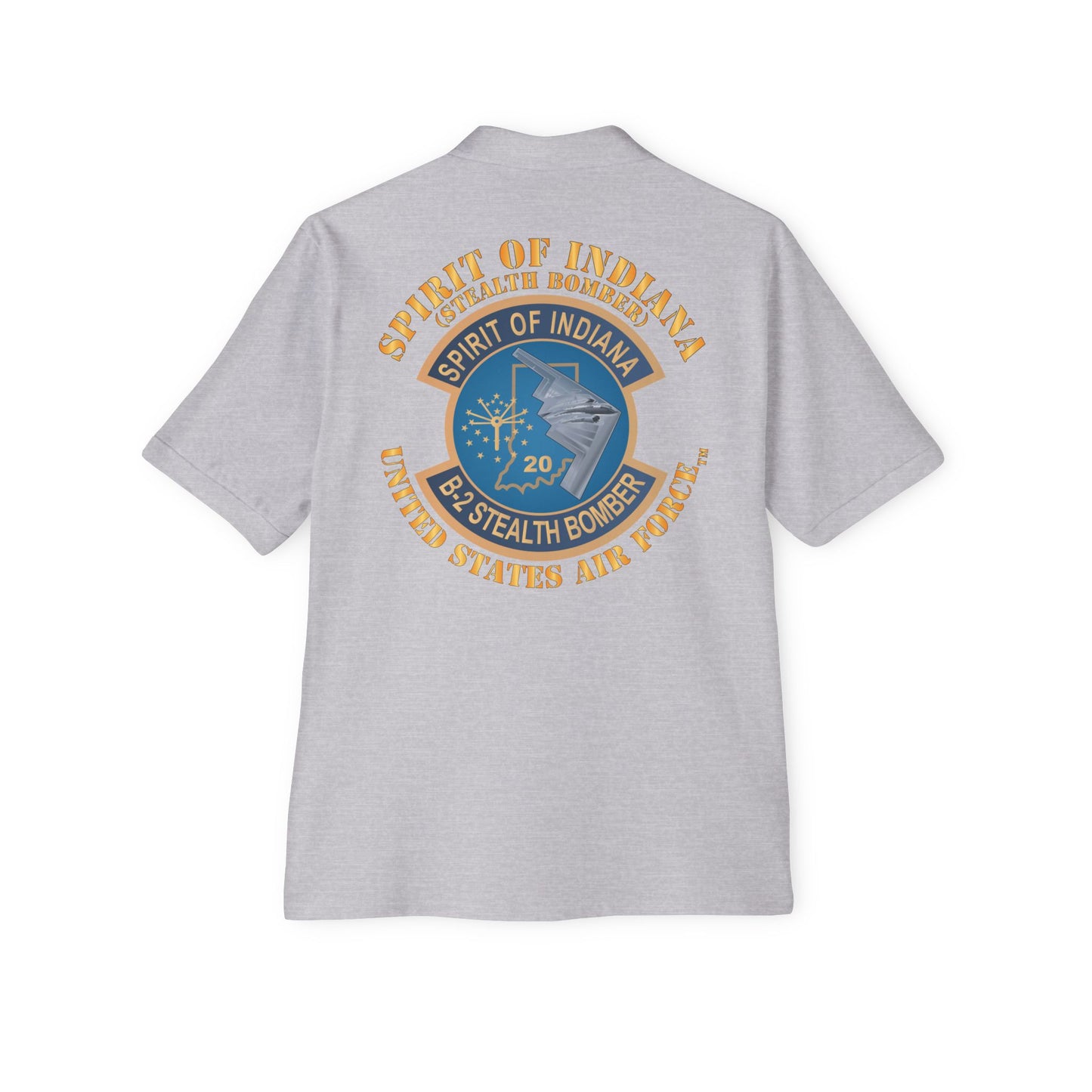 Men's Piqué Polo - USAF - B2 - Spirit of Indiana - Stealth Bomber X 300