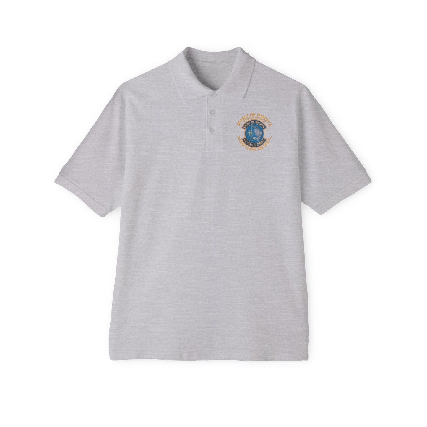 Men's Piqué Polo - USAF - B2 - Spirit of Indiana - Stealth Bomber X 300