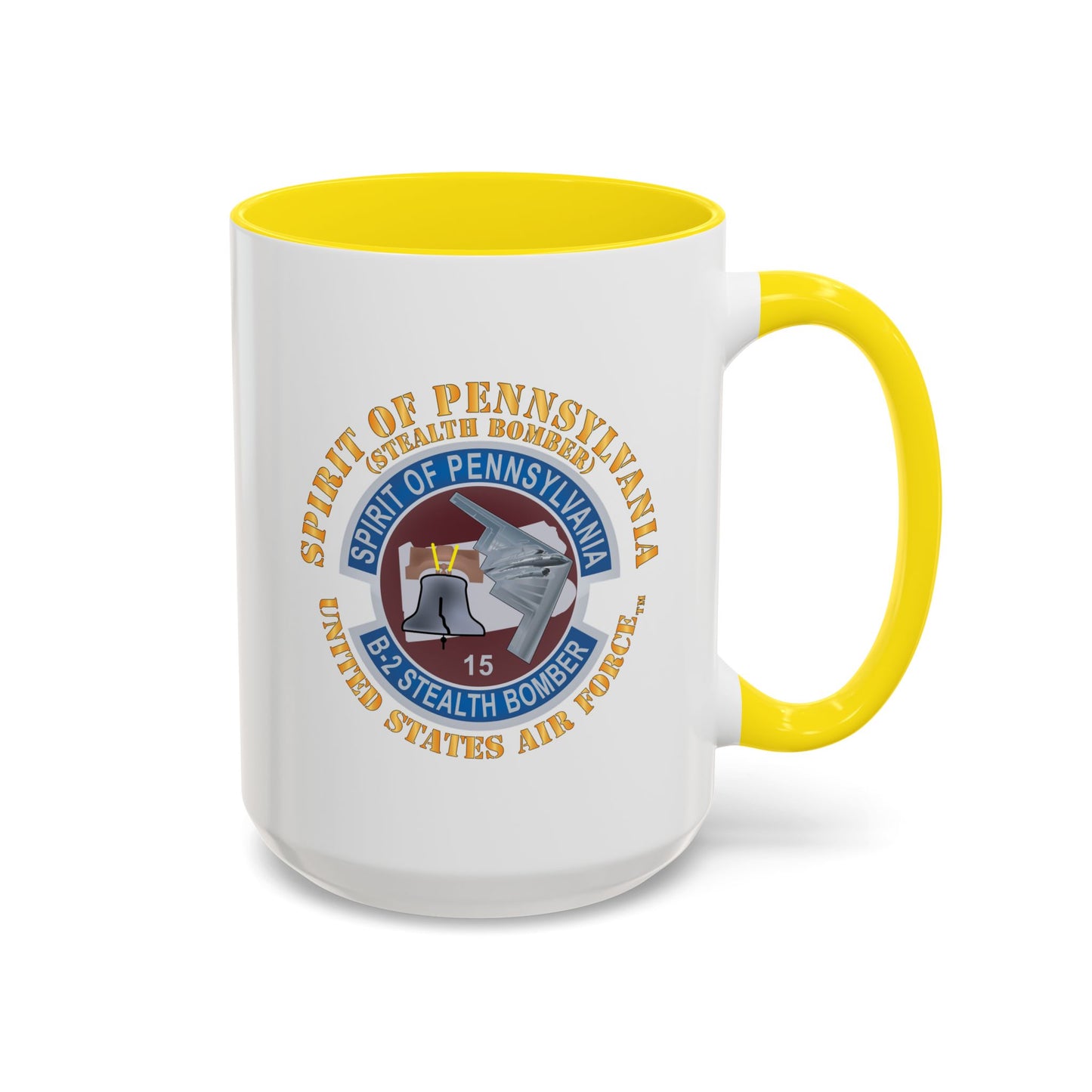 Accent Coffee Mug (11oz & 15oz) - USAF - B2 - Spirit of Pennsylvania Stealth Bomber X 300