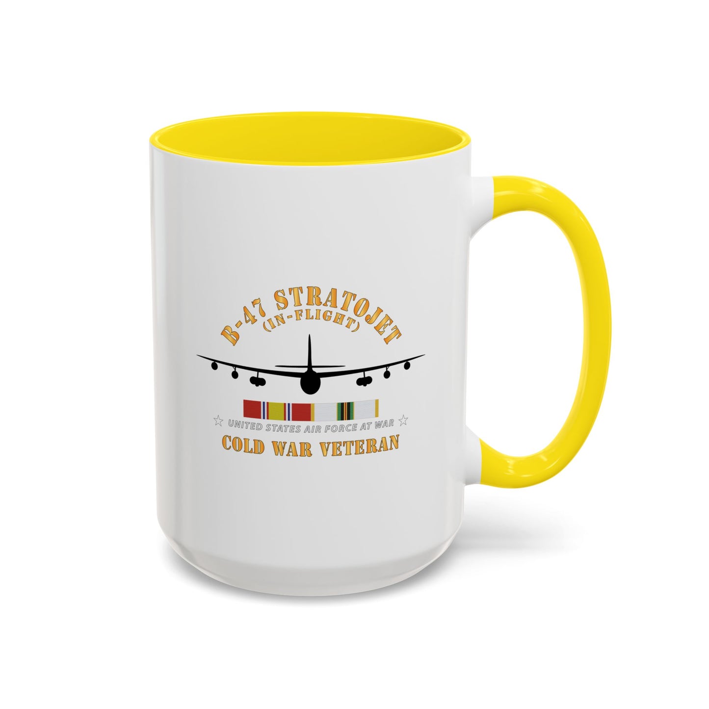 Accent Coffee Mug (11oz & 15oz) - USAF - B-47 Stratojet - In Flt - Silhouette - Cold War Veteran X 300