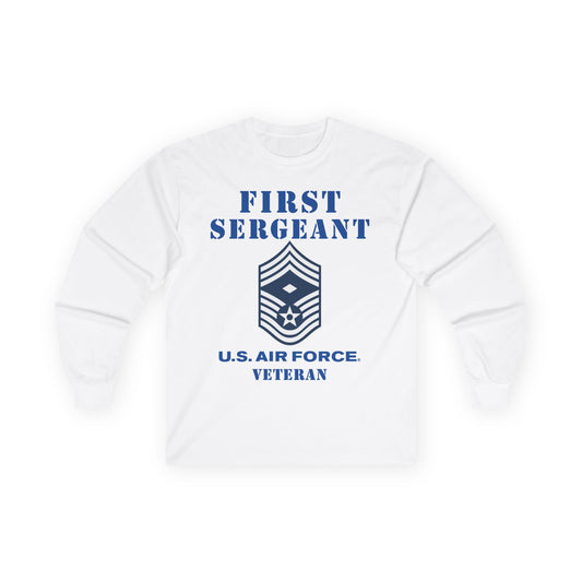Unisex Ultra Cotton Long Sleeve Tee - USAF - First Sergeant (E9b) - 2020 - Veteran