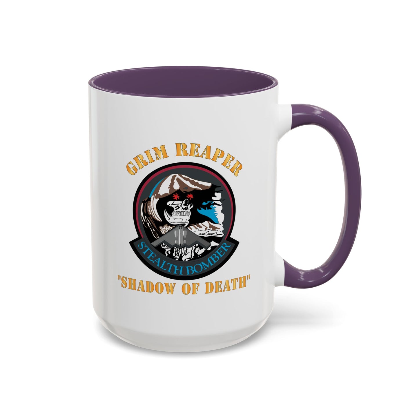 Accent Coffee Mug (11oz & 15oz) - USAF - B2 - Grim Reaper - Stealth Bomber X 300