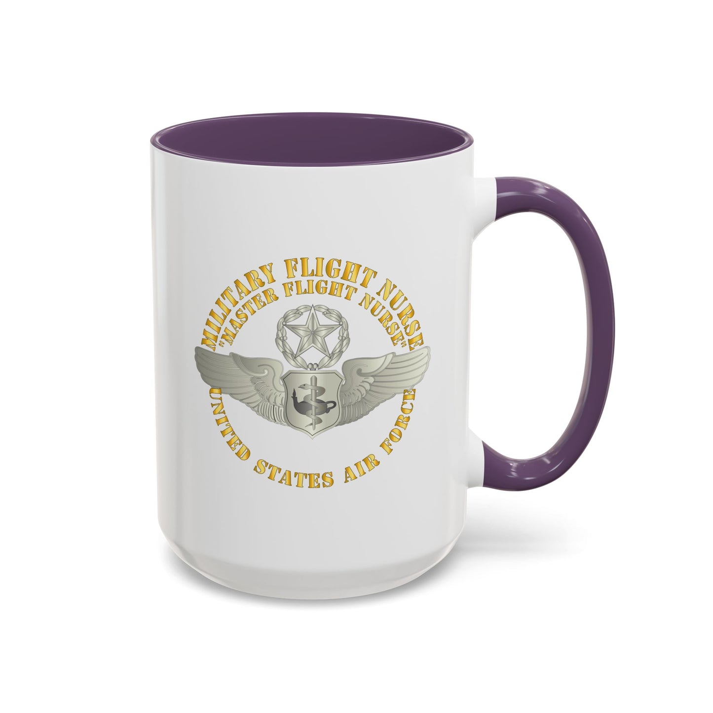 Accent Coffee Mug (11oz & 15oz) - USAF - Military Flight Nurse - Flight Nurse - Master