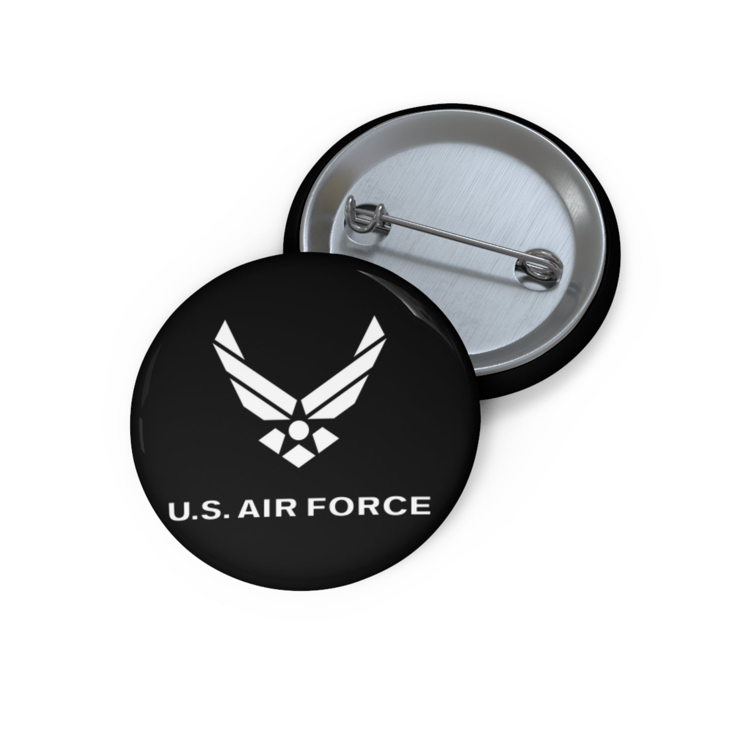 Custom Pin Button - USAF Logo, TM Txt - U S Air Force - LA