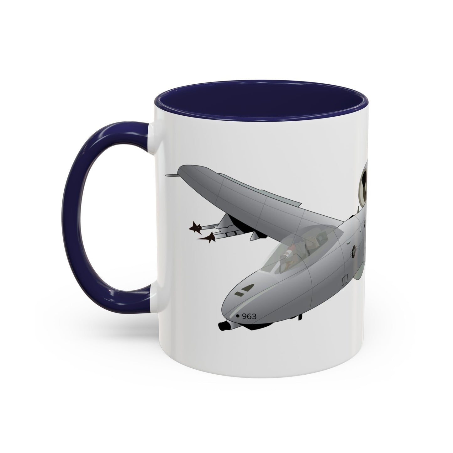 Accent Coffee Mug (11oz & 15oz) - Aircraft - A10 - Front - Top - Oblique X 300