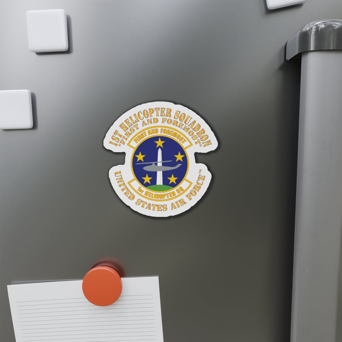 Die-Cut Magnet - USAF -  1st Helicopter Squadron - First and Foremost