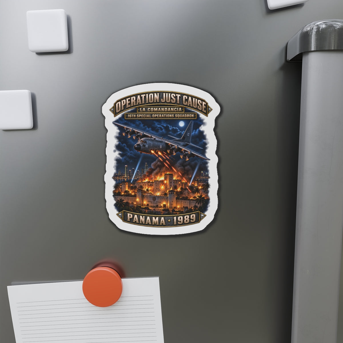 Die-Cut Magnet - SOF - 16th SOS - Panama Invasion 1989 - La Comandancia - 3D - Enhanced