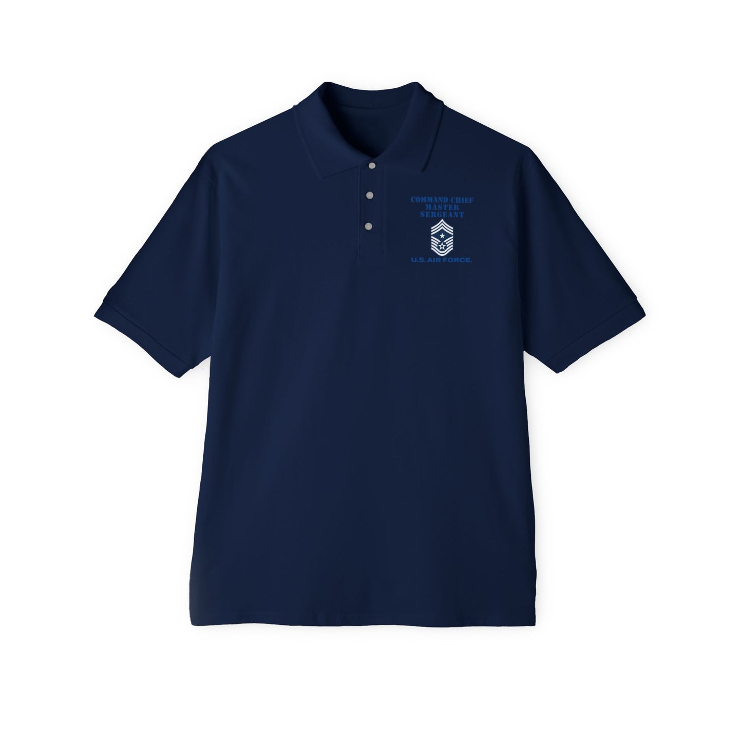 Men's Piqué Polo - USAF - Command Chief Master Sergeant (E9c) - 2020 - US Air Force w Text X 300