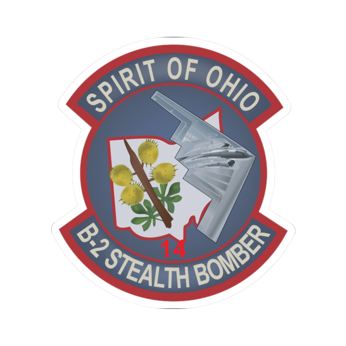 Kiss-Cut Stickers - USAF - B2 - Spirit of Ohio - Stealth Bomber wo txt X 300