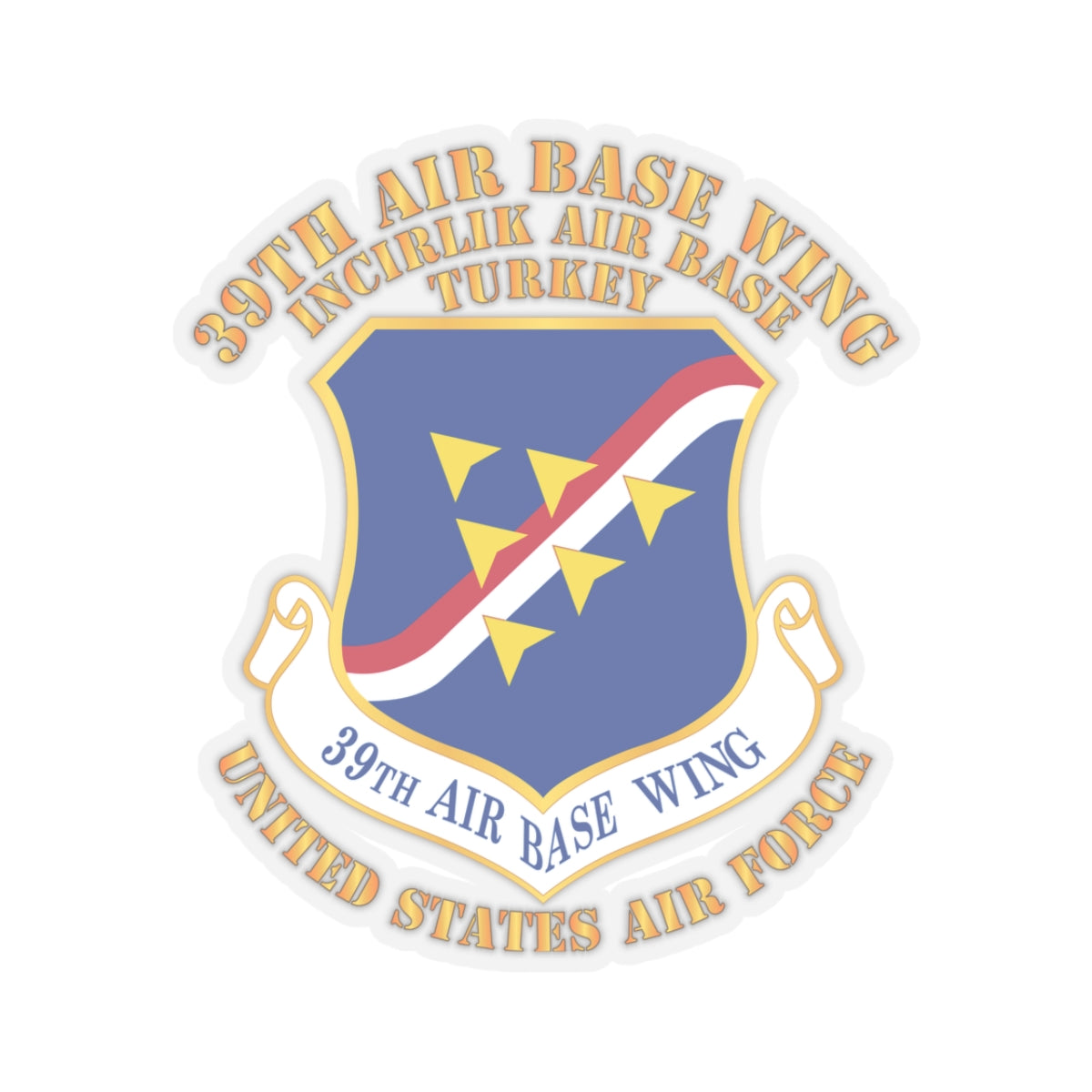 Kiss-Cut Stickers - USAF - 39th Airbase Wing - 3rd AF - Incirlik Air Base - Turkey