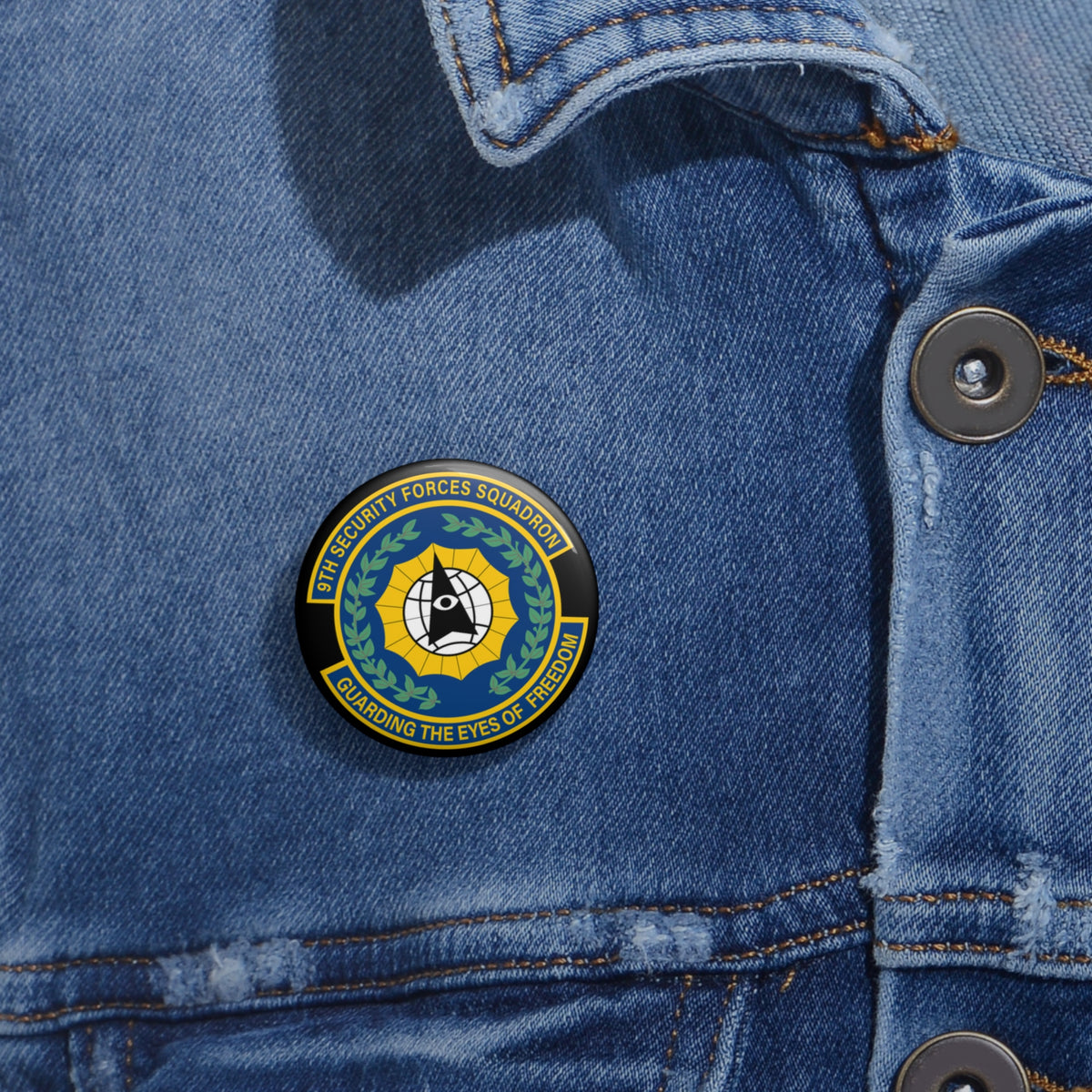 Custom Pin Button - USAF - 9th Security Forces Squadron wo txt X 300