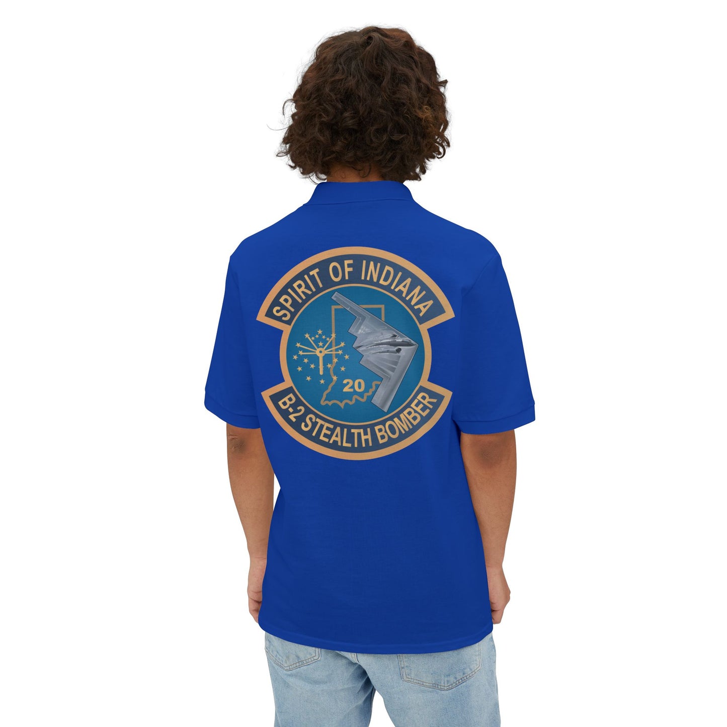 Men's Piqué Polo - USAF - B2 - Spirit of Indiana - Stealth Bomber wo txt X 300