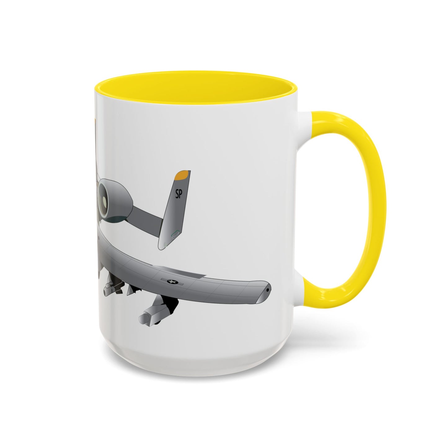 Accent Coffee Mug (11oz & 15oz) - Aircraft - A10 - Front - Top - Oblique X 300