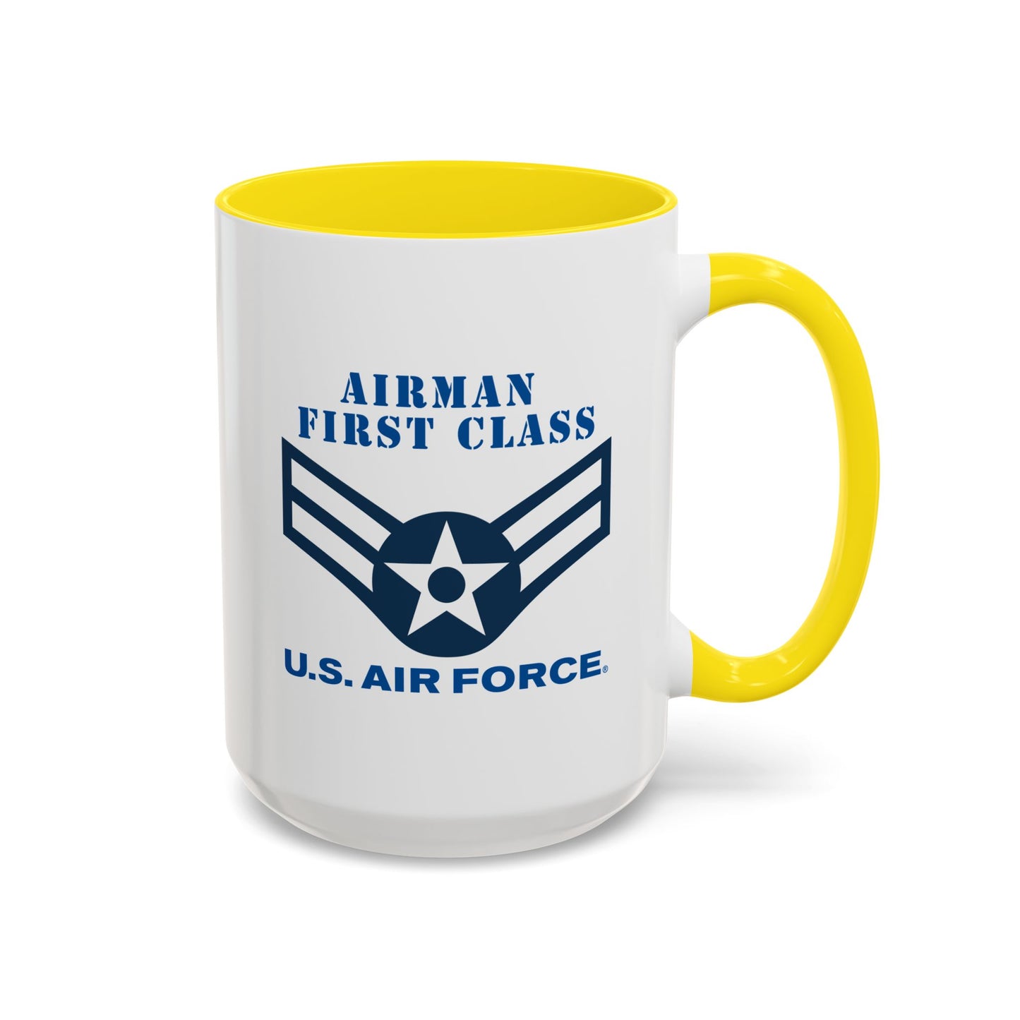 Accent Coffee Mug (11oz & 15oz) - USAF - Airman - First Class (E3) - 2020 - US Air Force w Text X 300