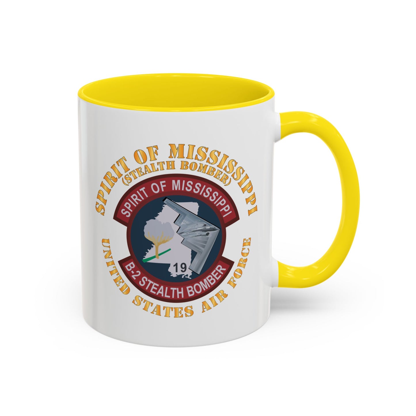 Accent Coffee Mug (11oz & 15oz) - USAF - B2 - Spirit of Mississippi - Stealth Bomber X 300