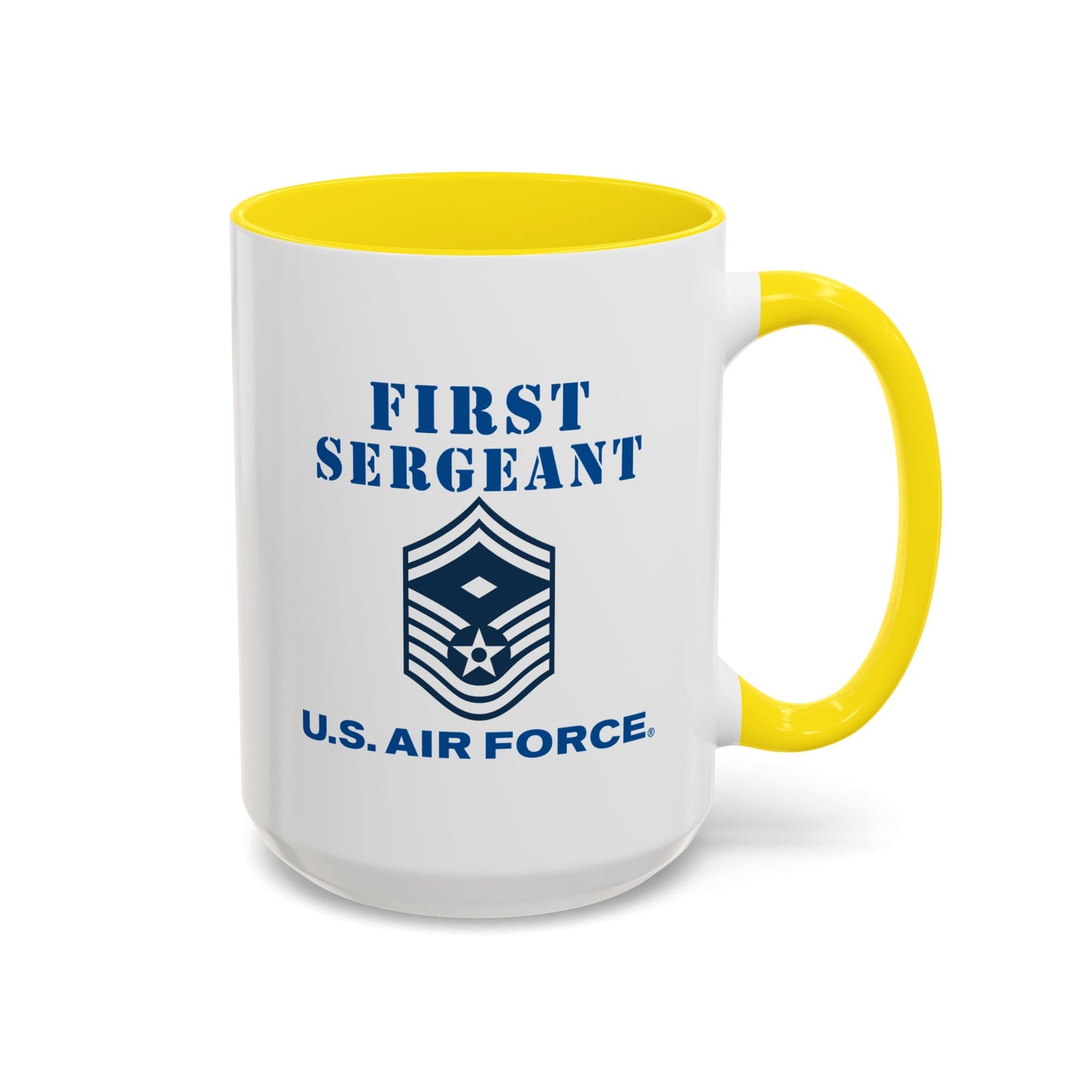 Accent Coffee Mug (11oz & 15oz) - USAF - First Sergeant (E8b) - 2020 - US Air Force w Text X 300