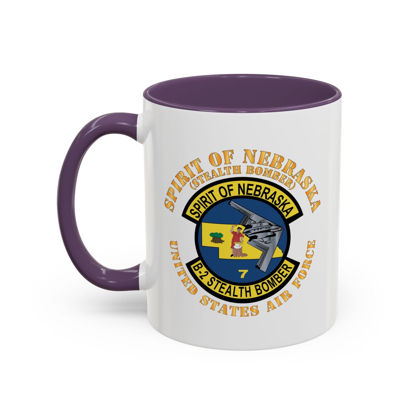 Accent Coffee Mug (11oz & 15oz) - USAF - B2 - Spirit of Nebraska - Stealth Bomber X 300