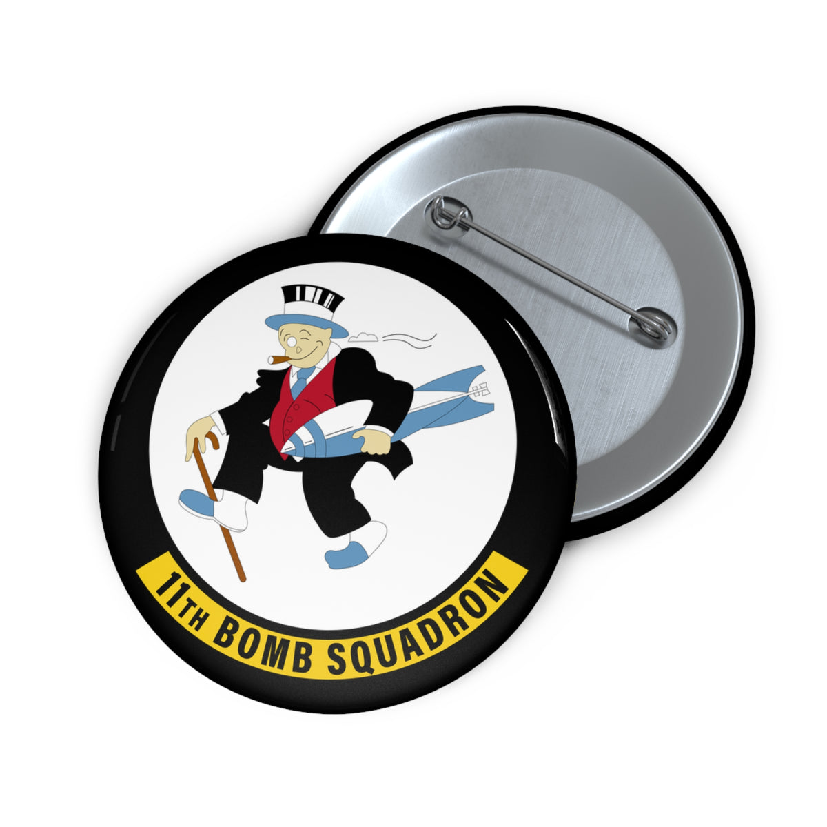 Custom Pin Button - USAF - 11th Bomb Squadron wo txt