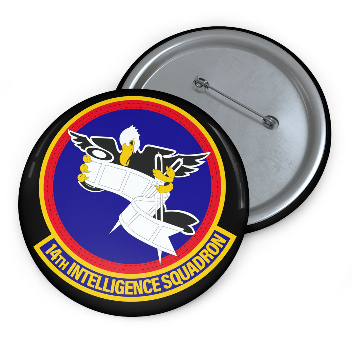 Custom Pin Button - USAF - 14th Intelligence Squadron wo txt