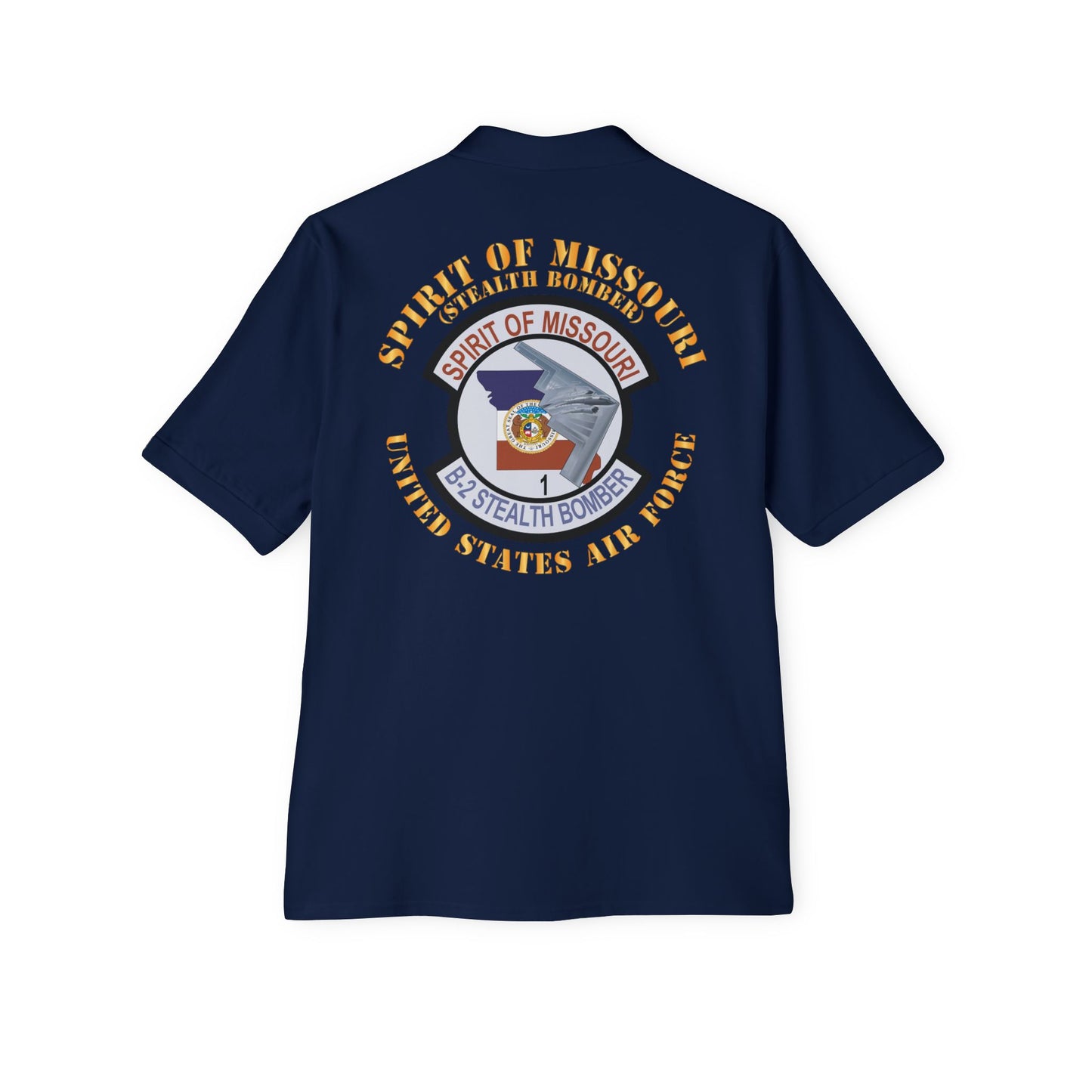 Men's Piqué Polo - USAF - B2 - Spirit of Missouri Stealth Bomber X 300