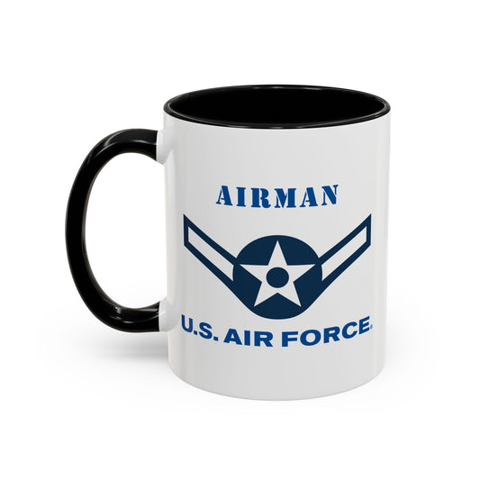 Accent Coffee Mug (11oz & 15oz) - USAF - Airman (E2) - 2020 - US Air Force w Text X 300