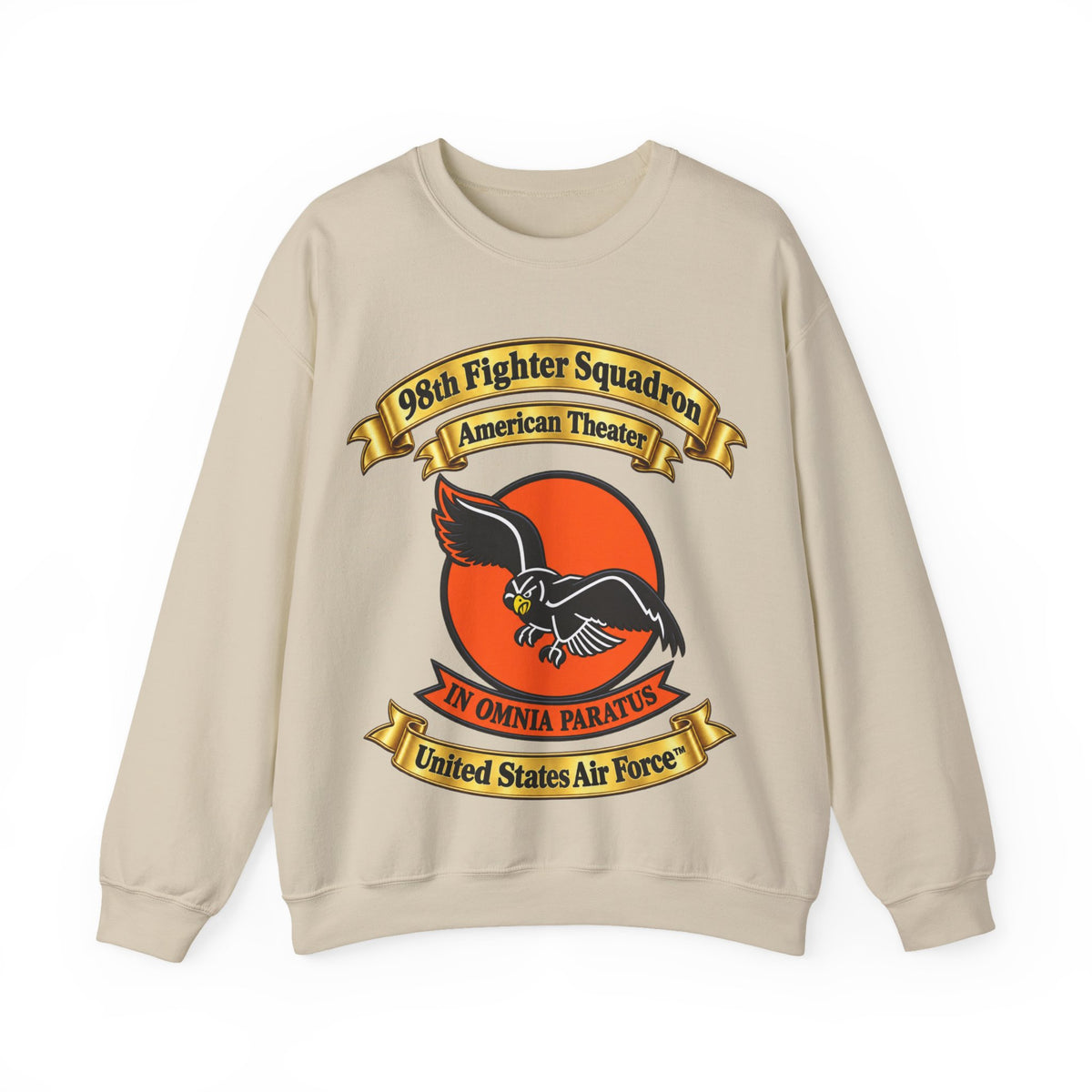 Crewneck Sweatshirt - 98th Fighter-Interceptor Squadron - SSI - American Theater - USAAF - 3D - Transparent