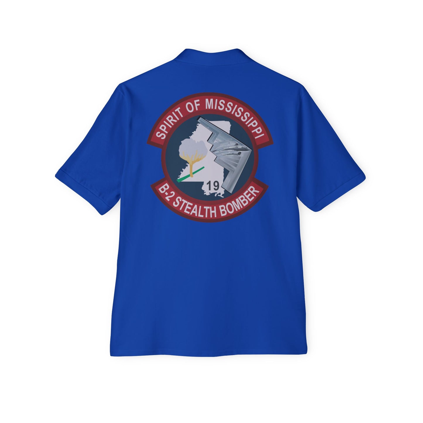 Men's Piqué Polo - USAF - B2 - Spirit of Mississippi - Stealth Bomber wo txt X 300