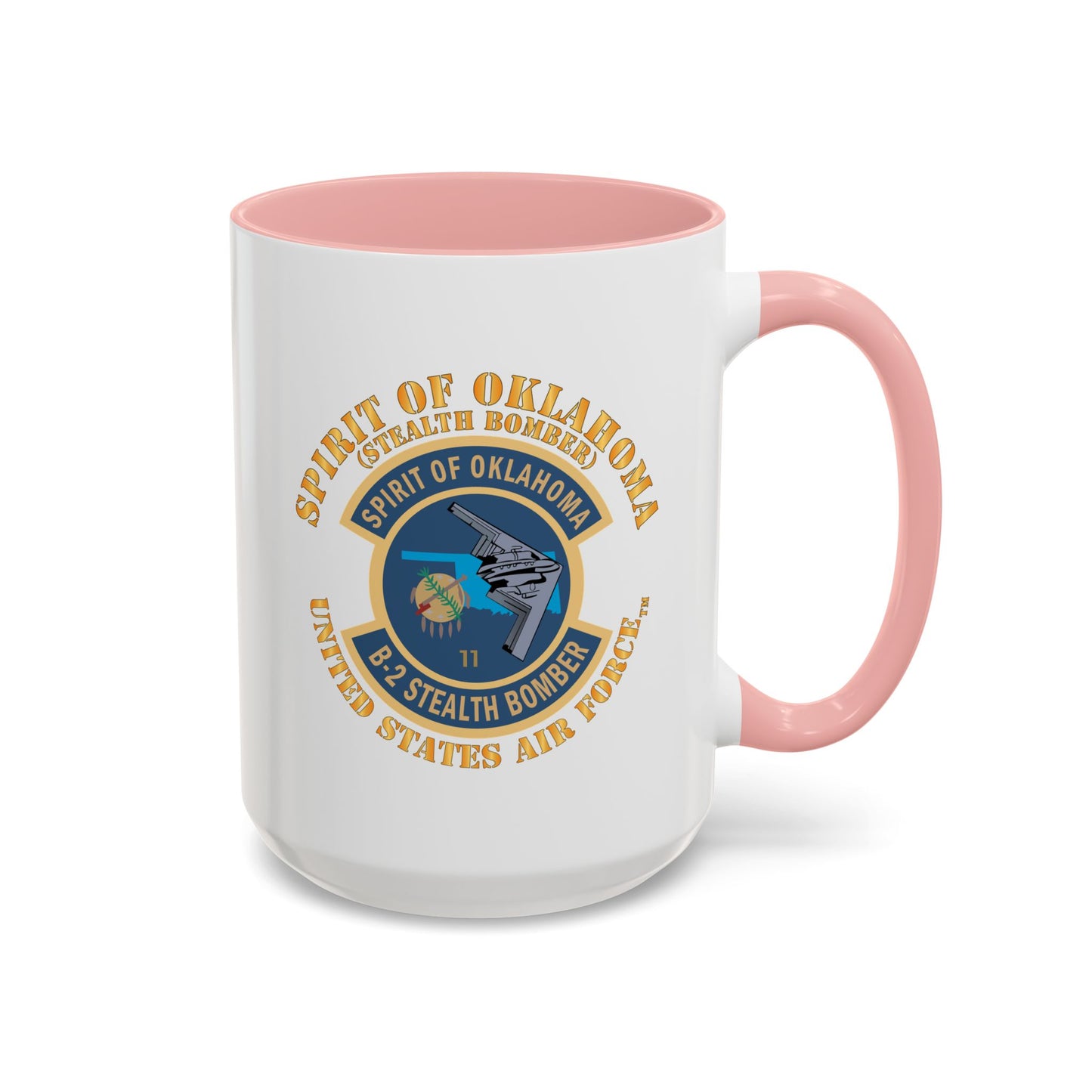 Accent Coffee Mug (11oz & 15oz) - USAF - B2 - Spirit of Oklahoma - Stealth Bomber X 300