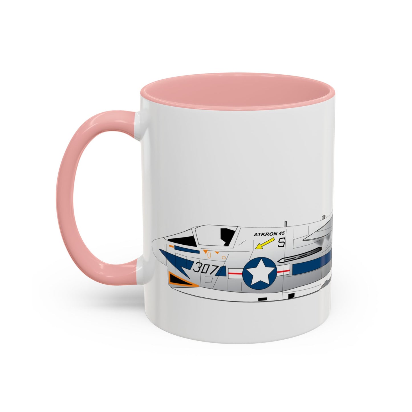 Accent Coffee Mug (11oz & 15oz) - Aircraft - Navy - A-7B Corsair II - Side X 300
