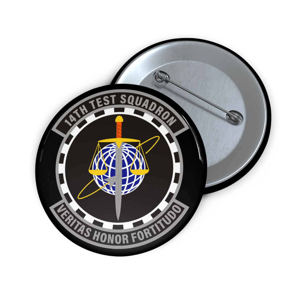 Custom Pin Button - USAF - 14th Test Squadron wo txt