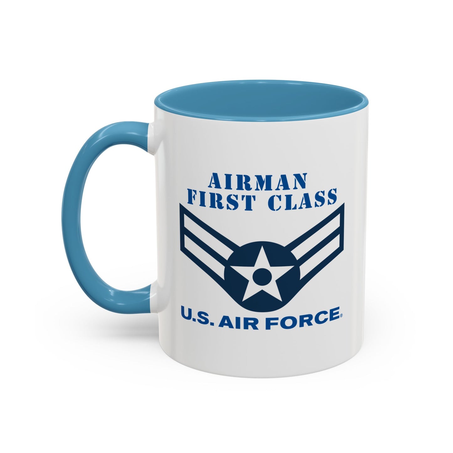 Accent Coffee Mug (11oz & 15oz) - USAF - Airman - First Class (E3) - 2020 - US Air Force w Text X 300
