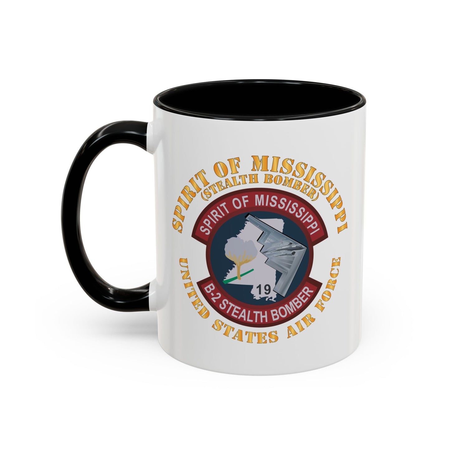 Accent Coffee Mug (11oz & 15oz) - USAF - B2 - Spirit of Mississippi - Stealth Bomber X 300