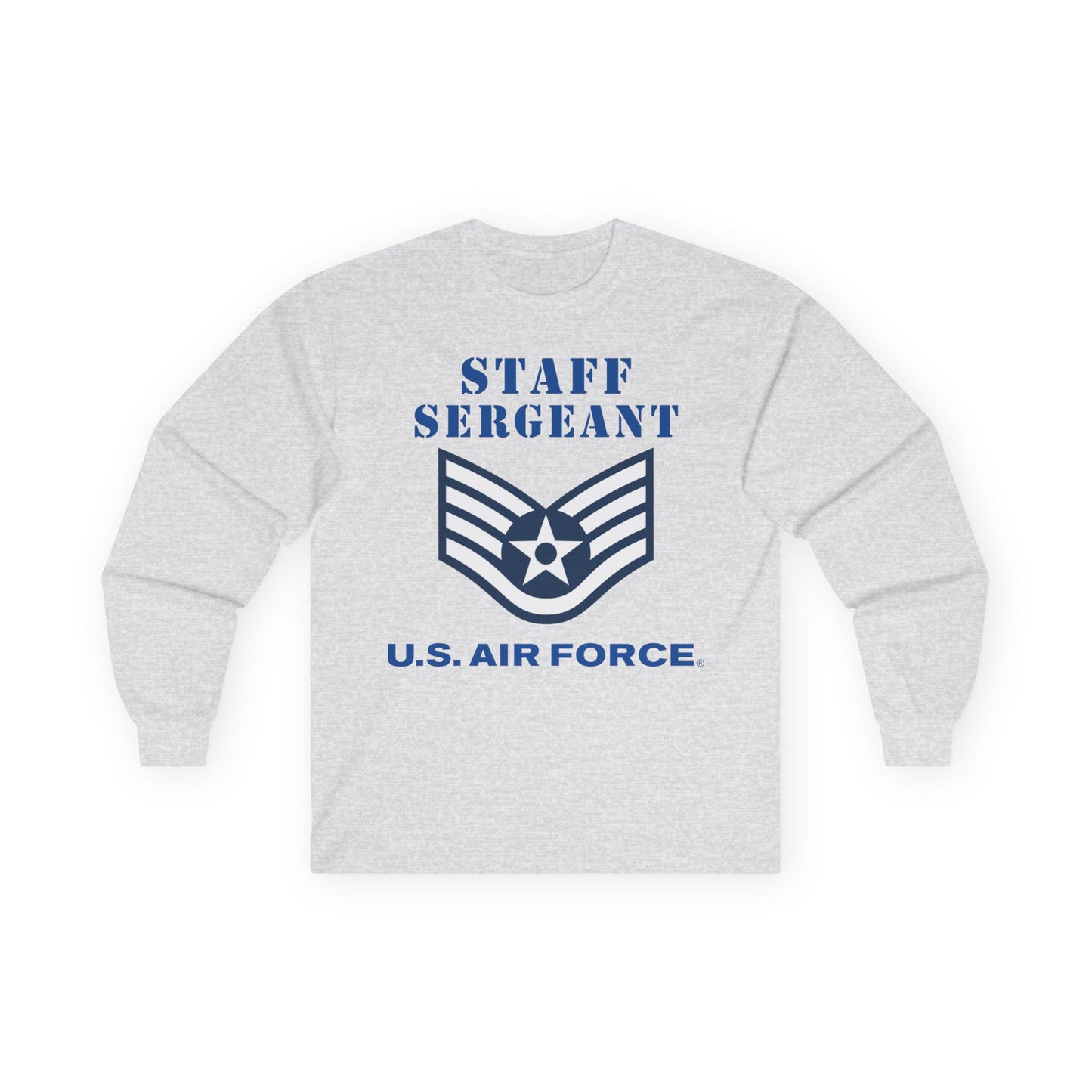 Unisex Ultra Cotton Long Sleeve Tee - USAF - Staff Sergeant (E5) - 2020 - US Air Force w Text