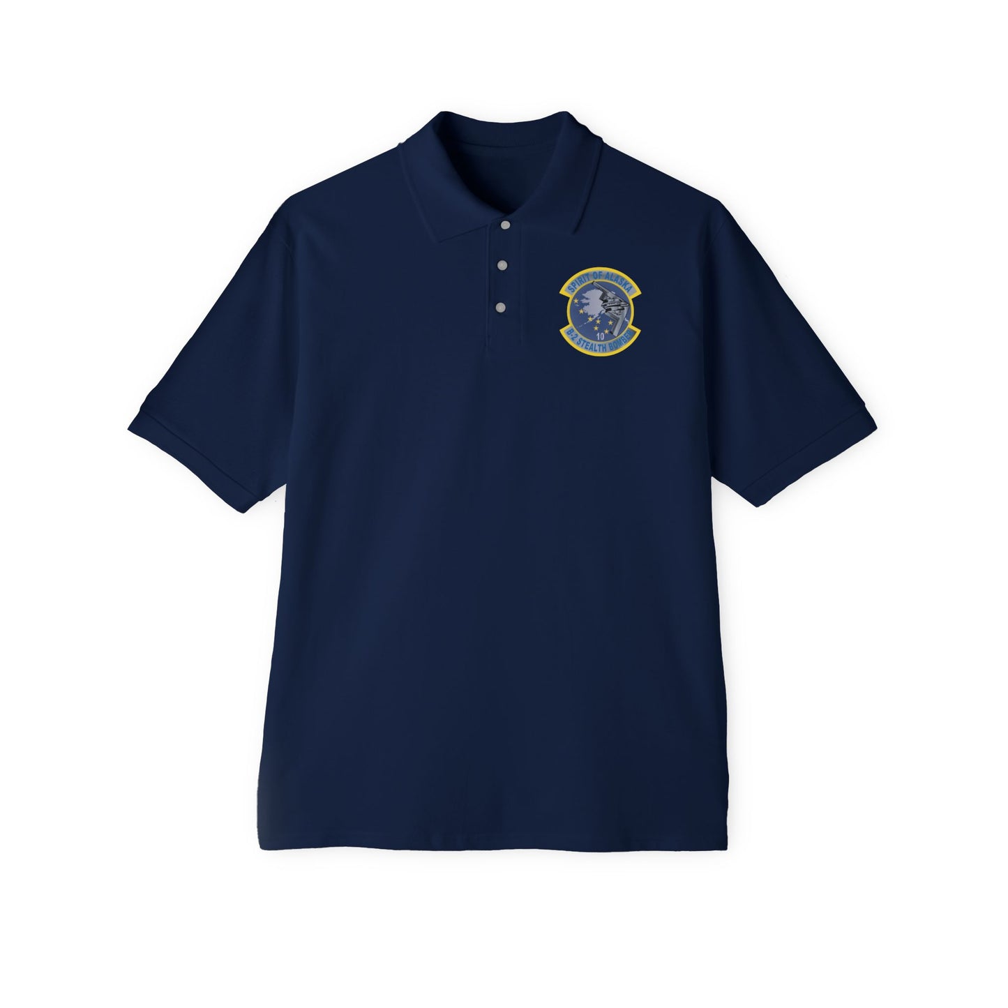 Men's Piqué Polo - USAF - B2 - Spirit of Alaska - Stealth Bomber wo txt X 300