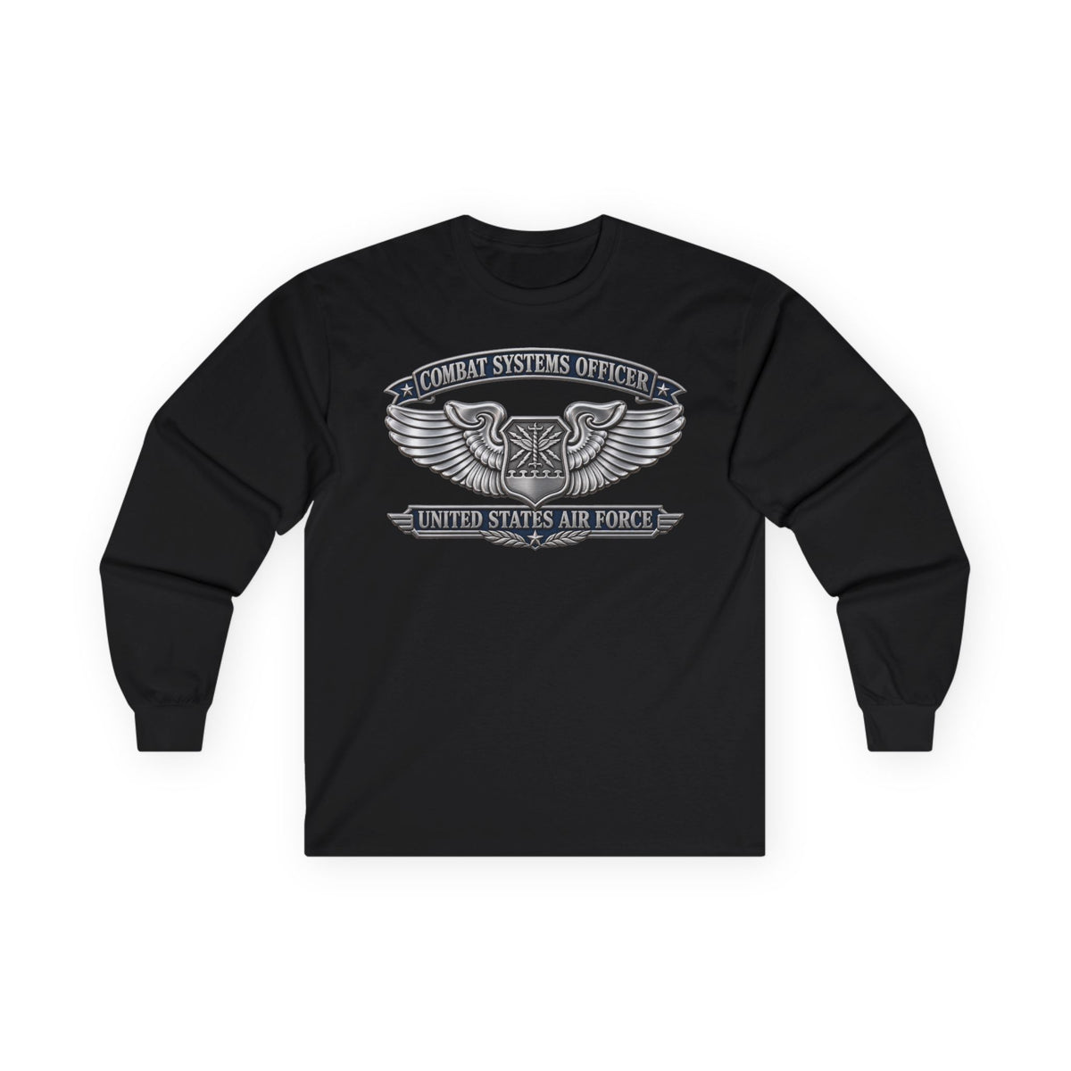 Unisex Ultra Cotton Long Sleeve Tee - USAF - Combat Systems Officer Badge - United States Air Force - 3D - Enhanced