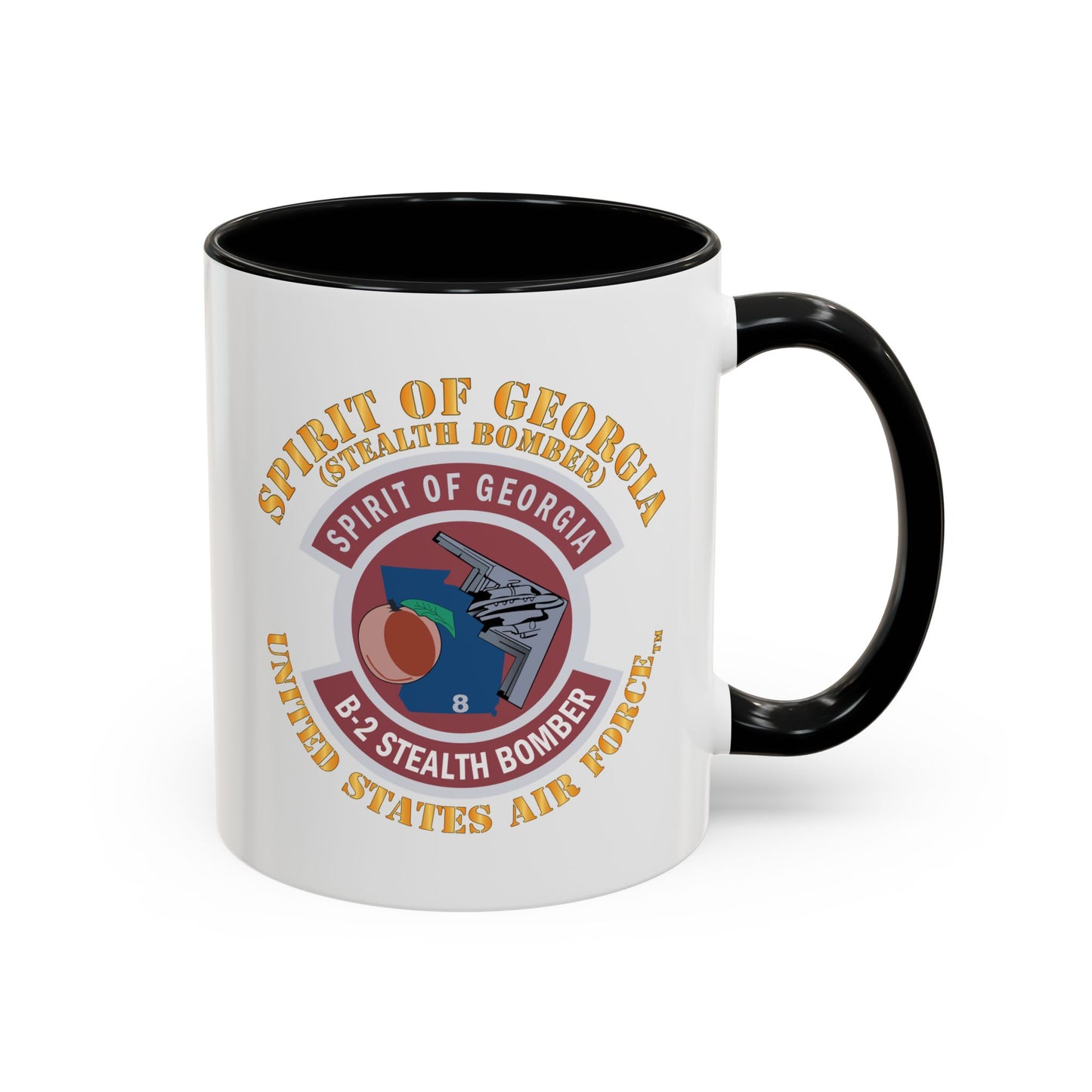 Accent Coffee Mug (11oz & 15oz) - USAF - B2 - Spirit of Georgia - Stealth Bomber X 300