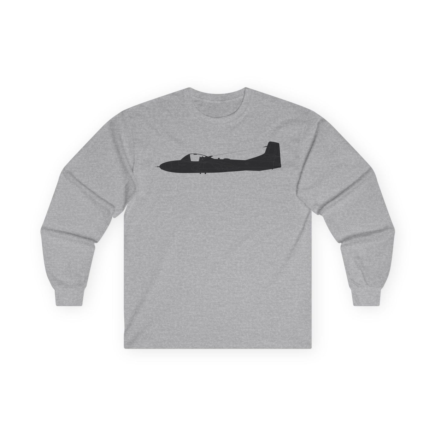 Unisex Ultra Cotton Long Sleeve Tee - Aircraft - T-37-Trainer - Side - Black - Metal X 300