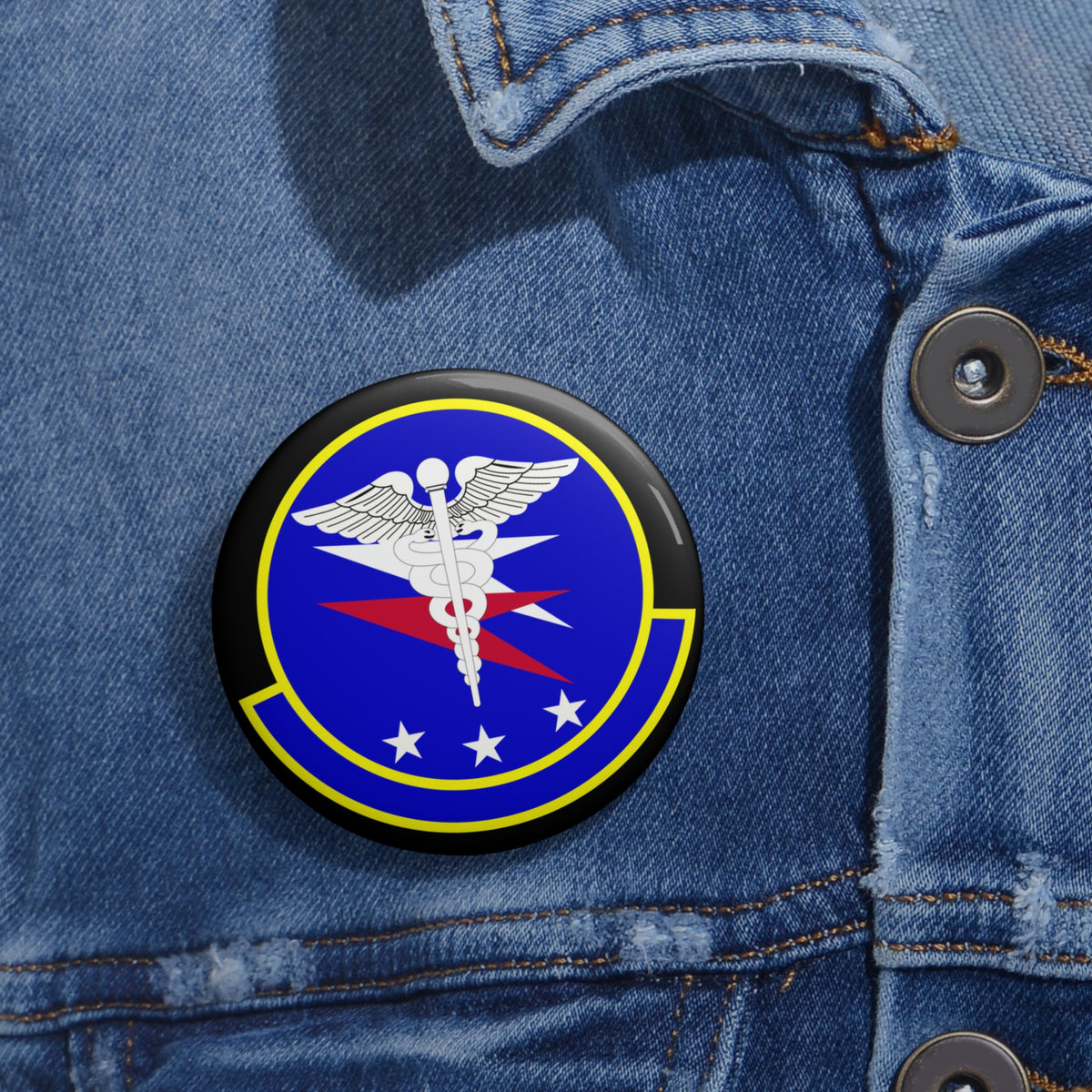 Custom Pin Button - USAF - 14th Operational Medical Readiness Squadron wo txt