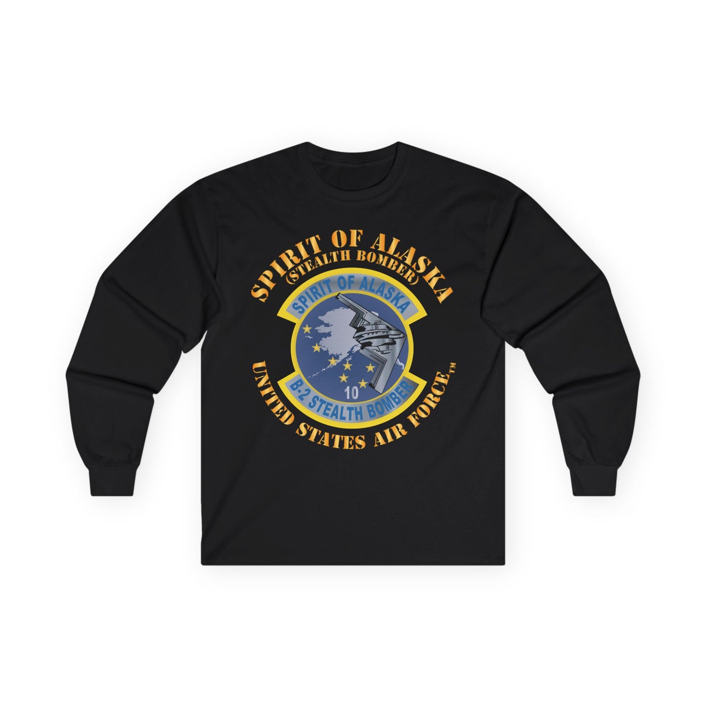 Unisex Ultra Cotton Long Sleeve Tee - USAF - B2 - Spirit of Alaska - Stealth Bomber X 300