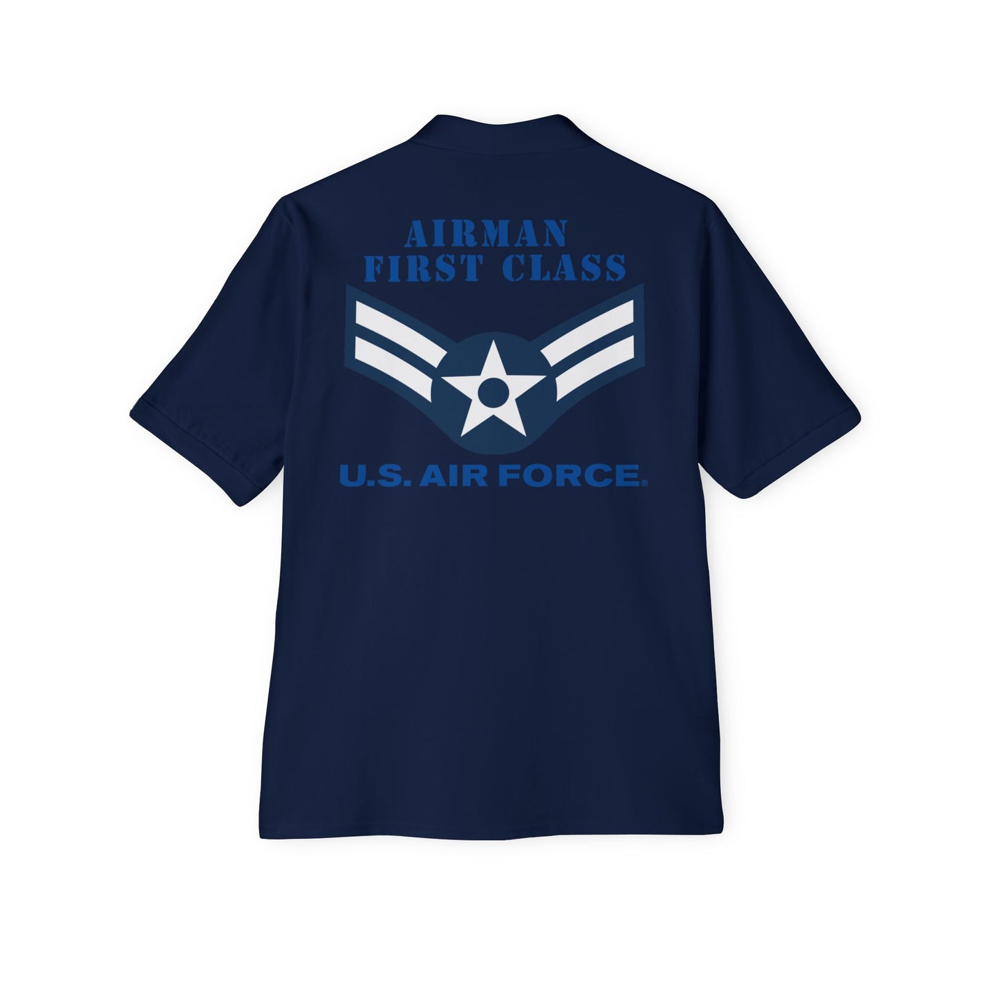 Men's Piqué Polo - USAF - Airman - First Class (E3) - 2020 - US Air Force w Text X 300