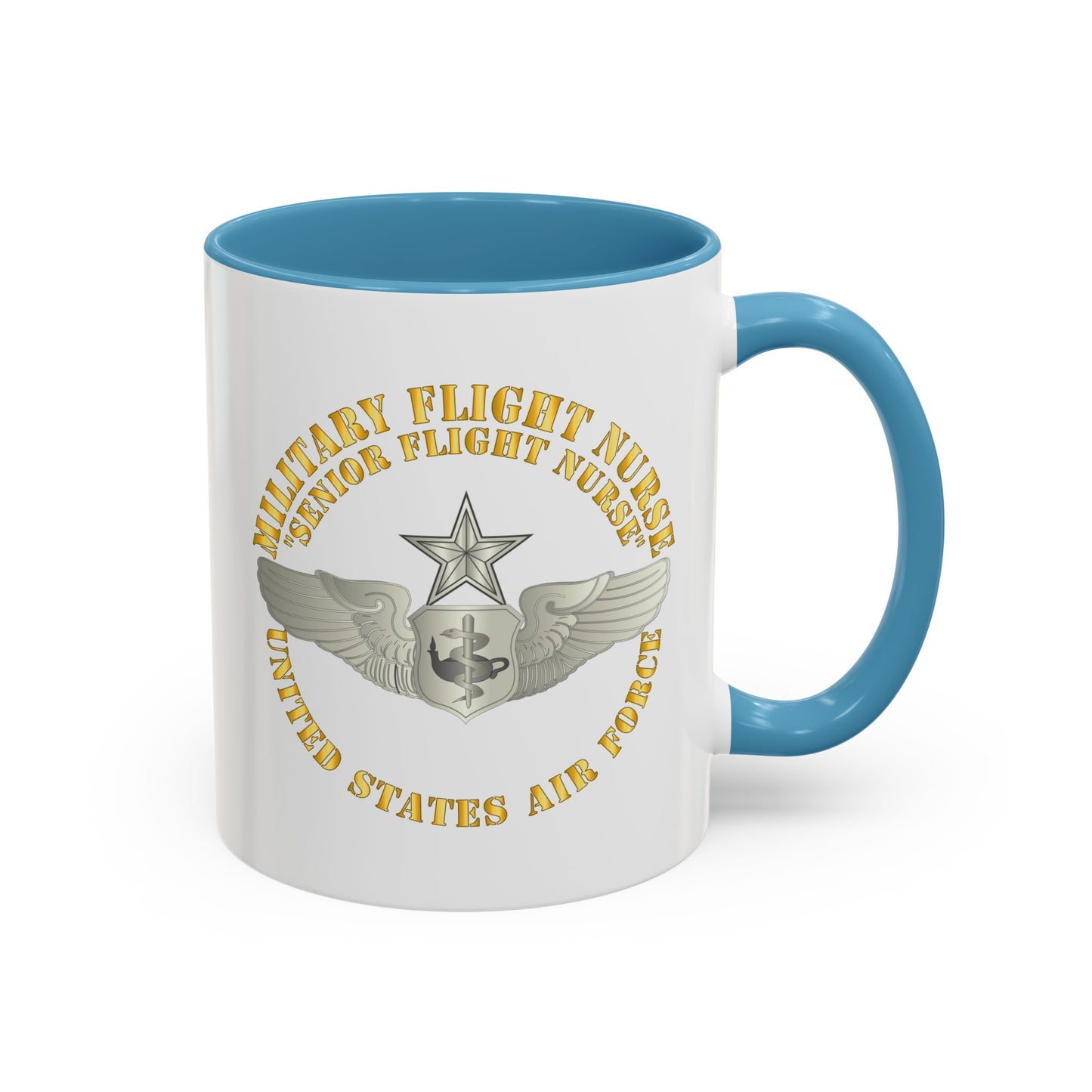 Accent Coffee Mug (11oz & 15oz) - USAF - Military Flight Nurse - Flight Nurse - Senior