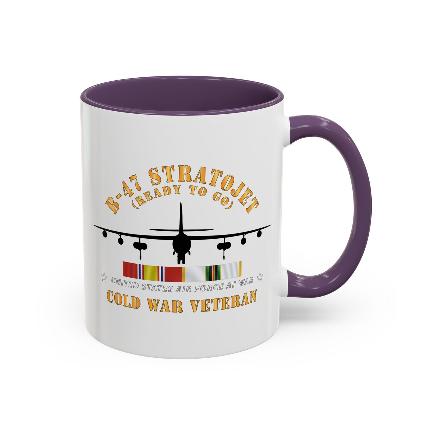Accent Coffee Mug (11oz & 15oz) - USAF - B-47 Stratojet - Ready to Go - Silhouette - Cold War Veteran X 300