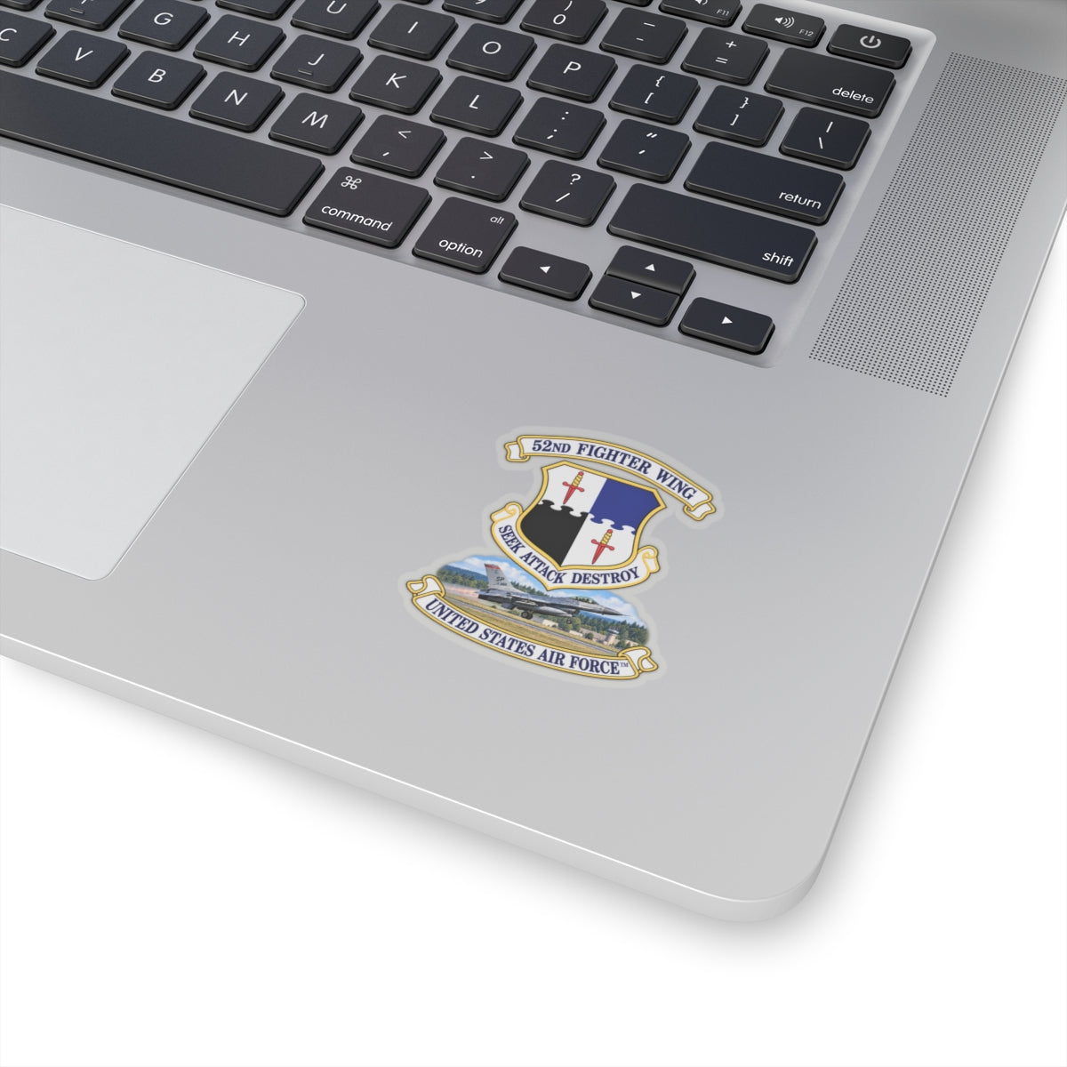 Kiss-Cut Stickers - 52nd Fighter Wing - Shield - United States Air Force w scene and TM