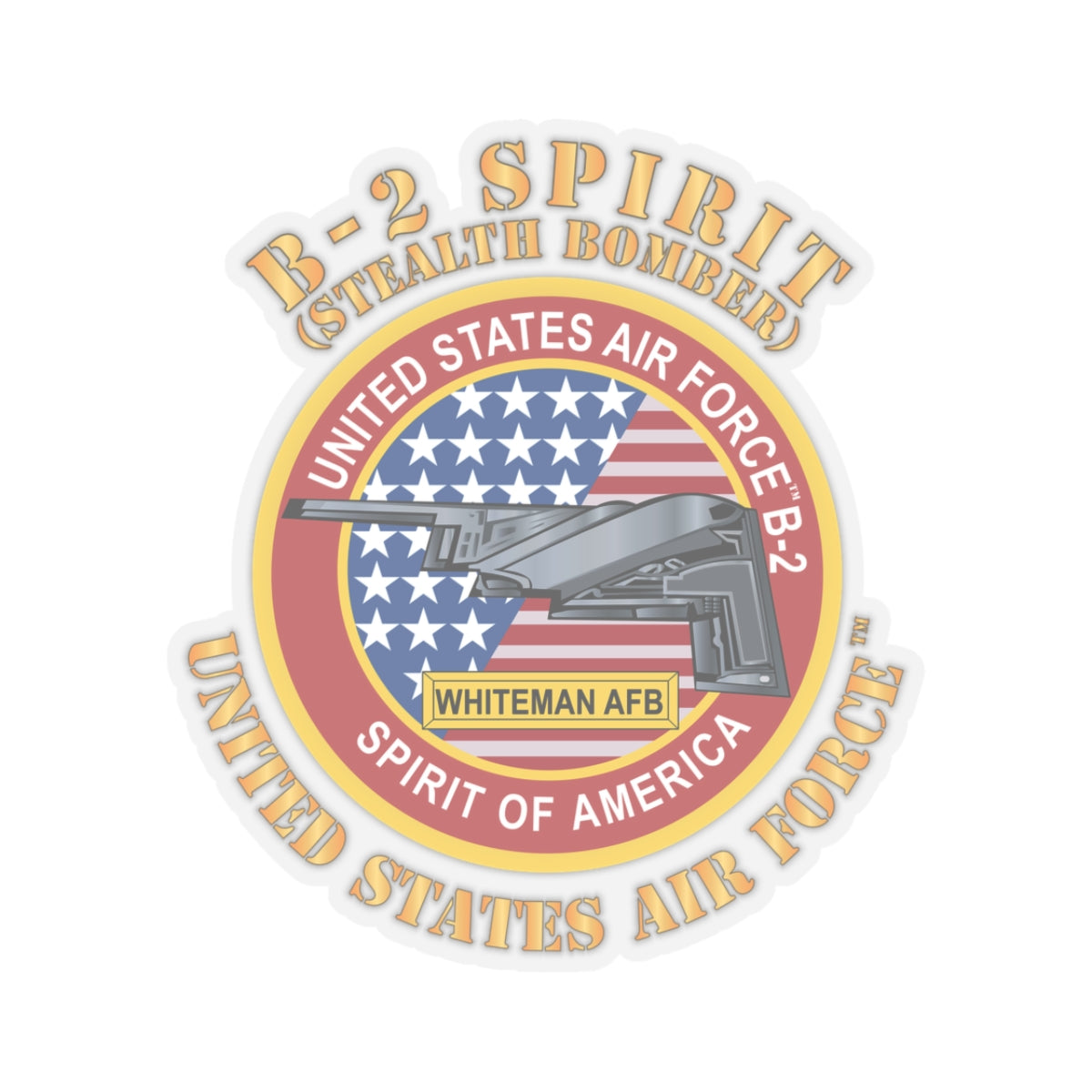 Kiss-Cut Stickers - USAF - B2 - Spirit - Stealth Bomber X 300