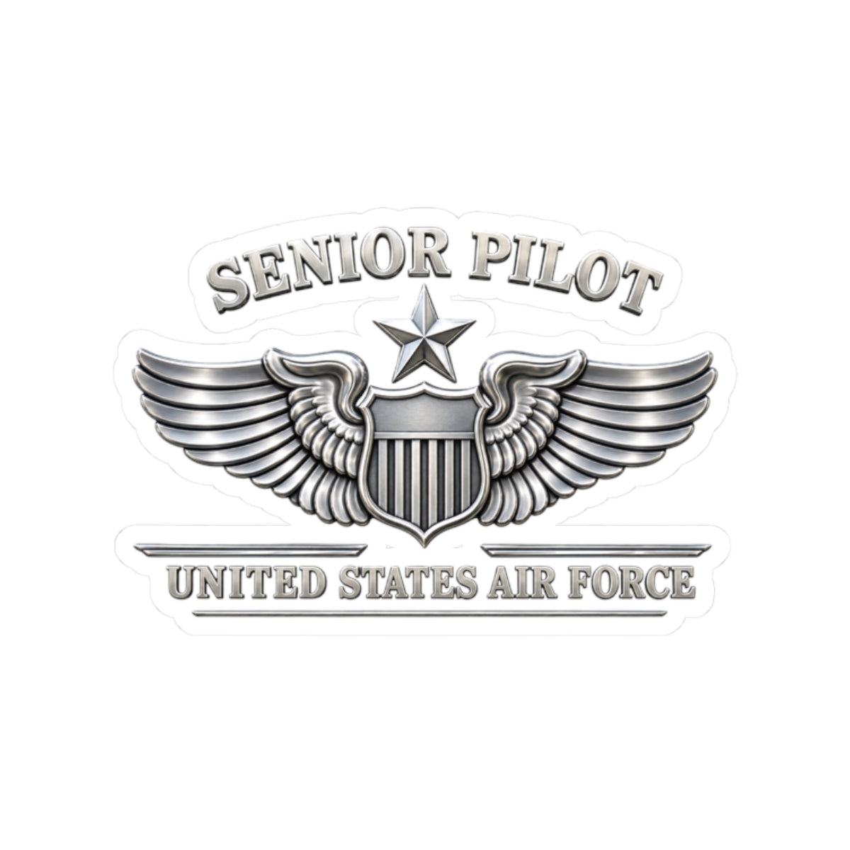 Kiss-Cut Stickers - USAF - Senior Pilot Badge - United States Air Force - 3D - Enhanced