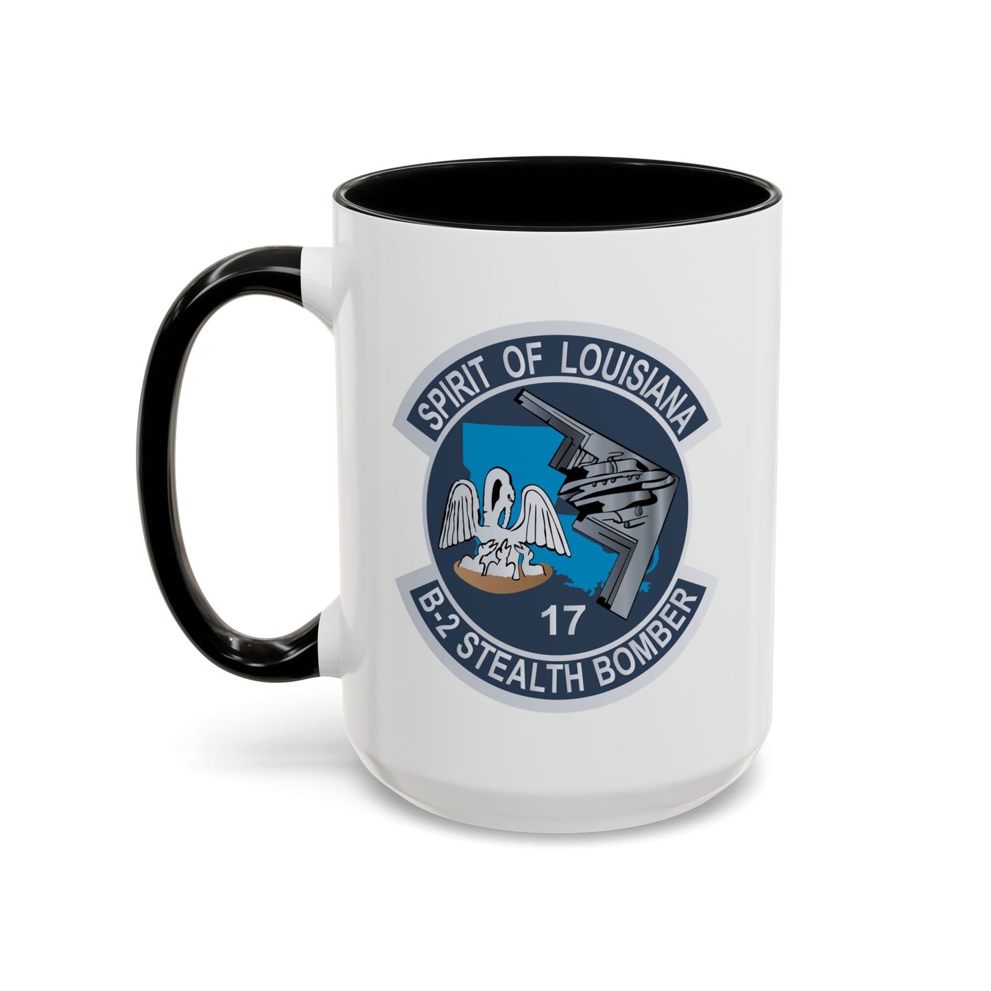 Accent Coffee Mug (11oz & 15oz) - USAF - B2 - Spirit of Louisiana - Stealth Bomber wo txt X 300