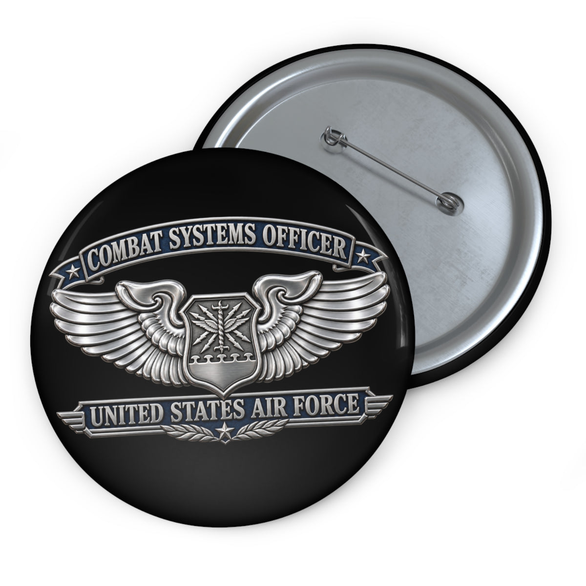 Custom Pin Button - USAF - Combat Systems Officer Badge - United States Air Force - 3D - Enhanced