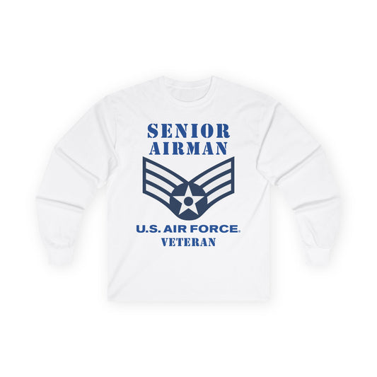 Unisex Ultra Cotton Long Sleeve Tee - USAF - Senior Airman (E4) - 2020 - Veteran