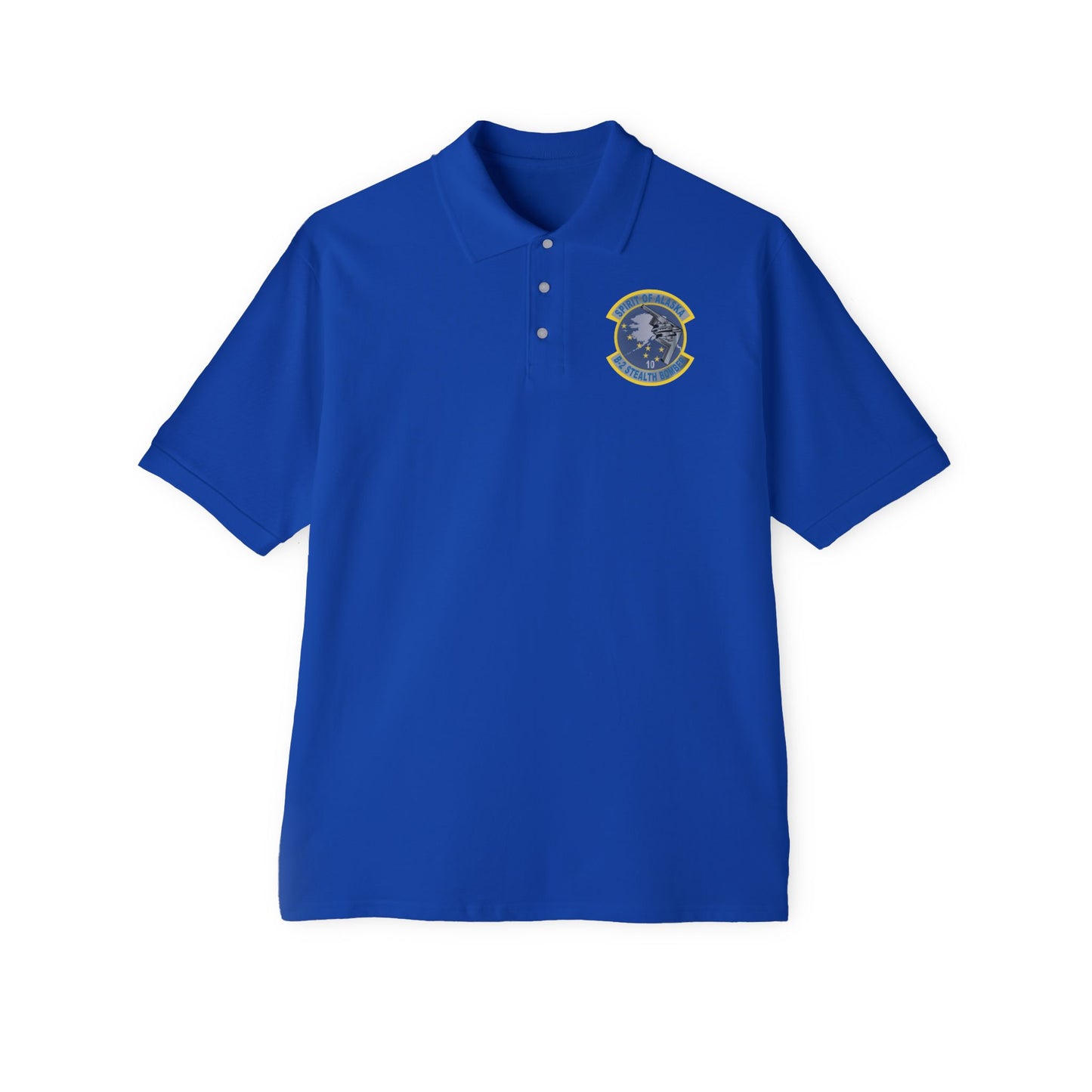 Men's Piqué Polo - USAF - B2 - Spirit of Alaska - Stealth Bomber wo txt X 300
